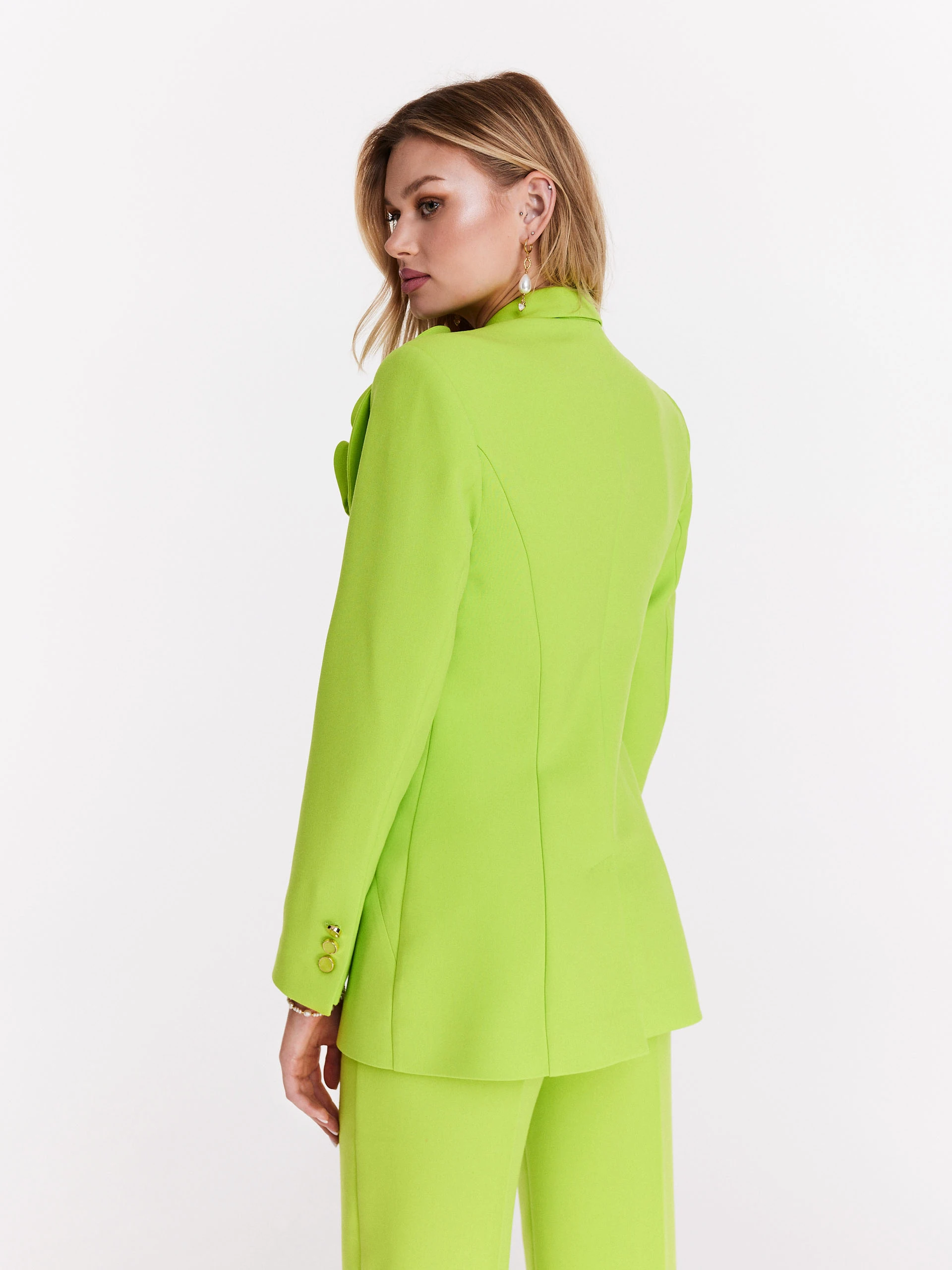 Green jacket with rose