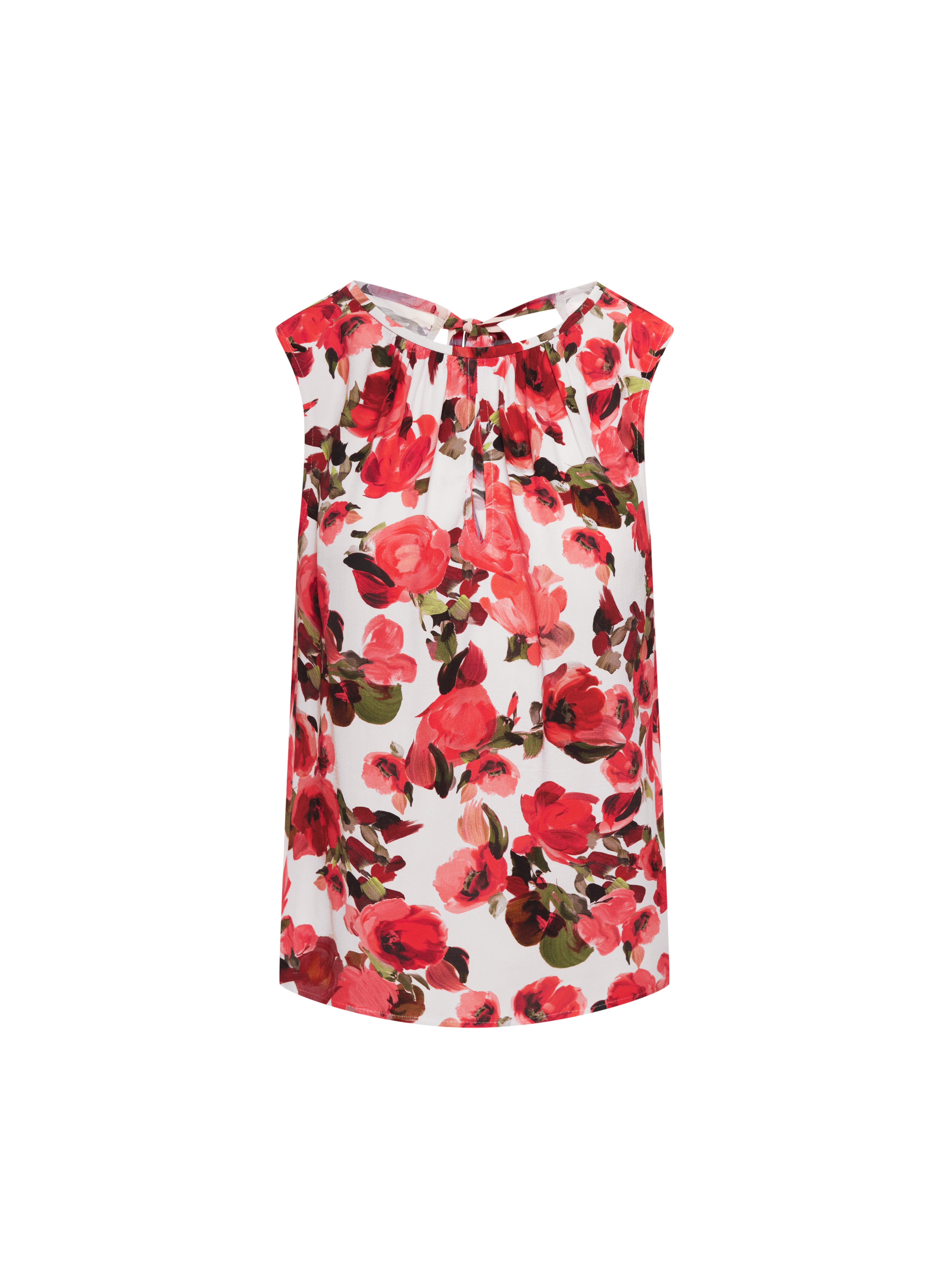Floral-print blouse with a tie