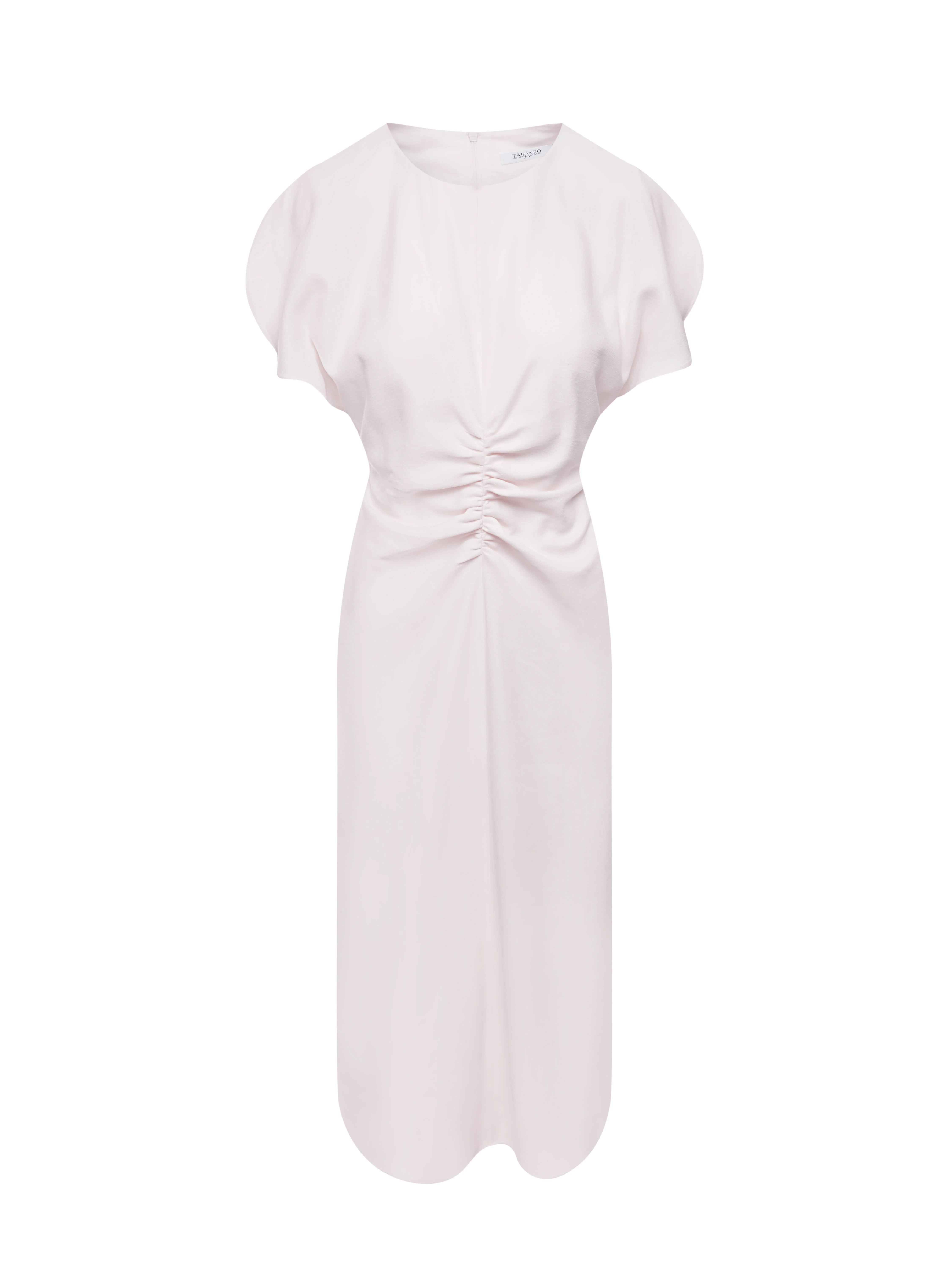 White midi dress with puff sleeves