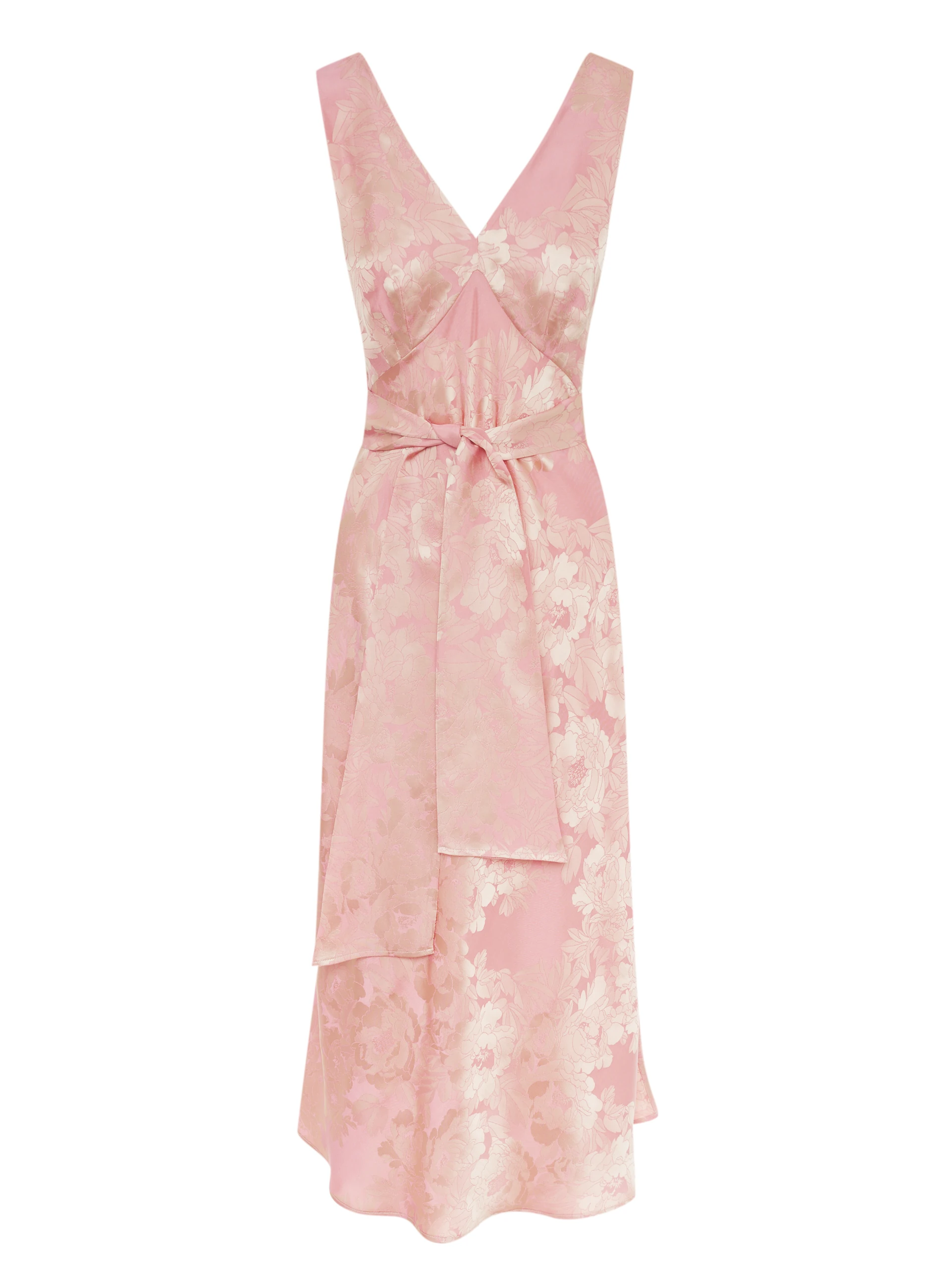 Pink midi dress with light flowers
