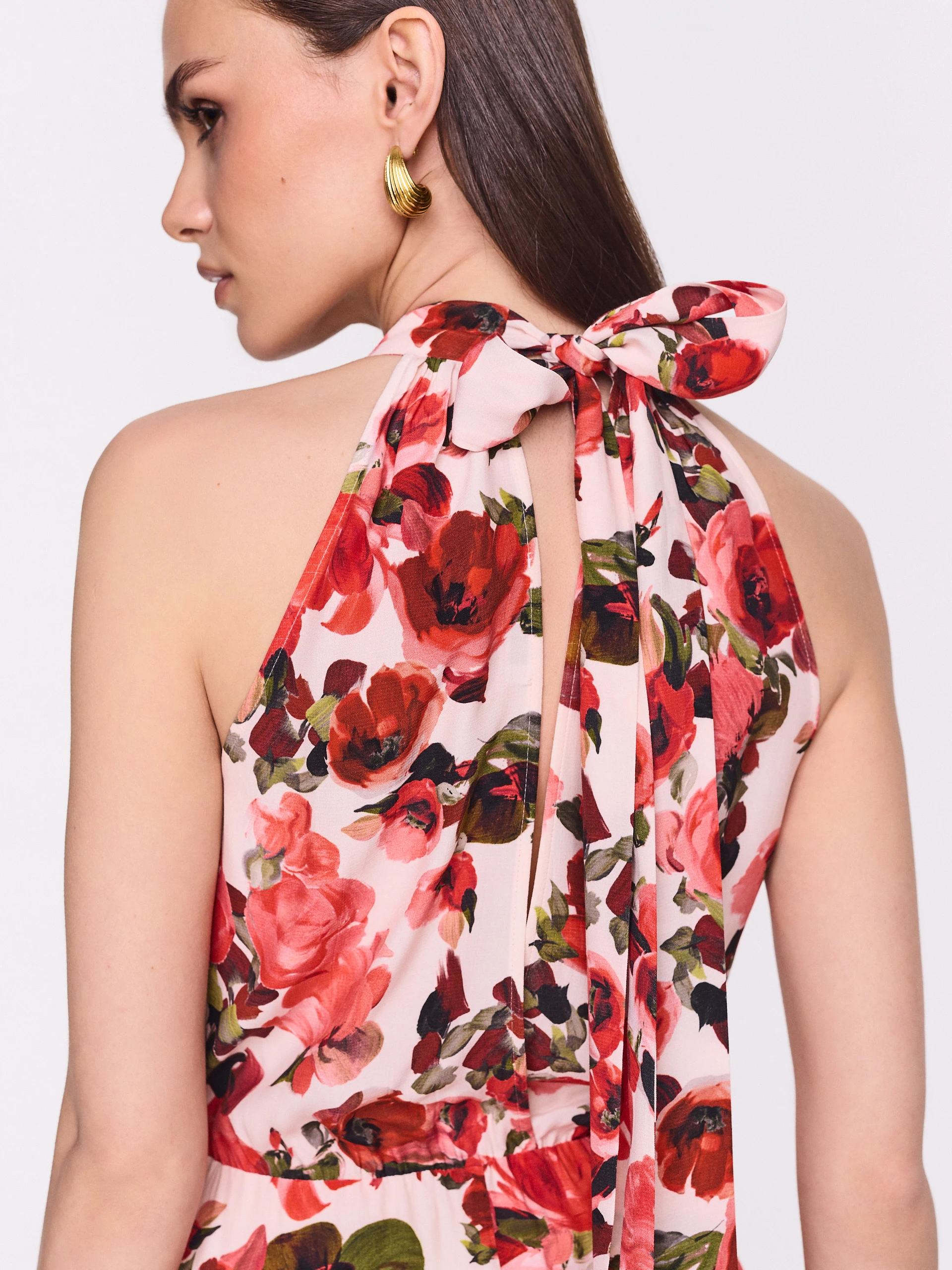 Midi dress with a floral print
