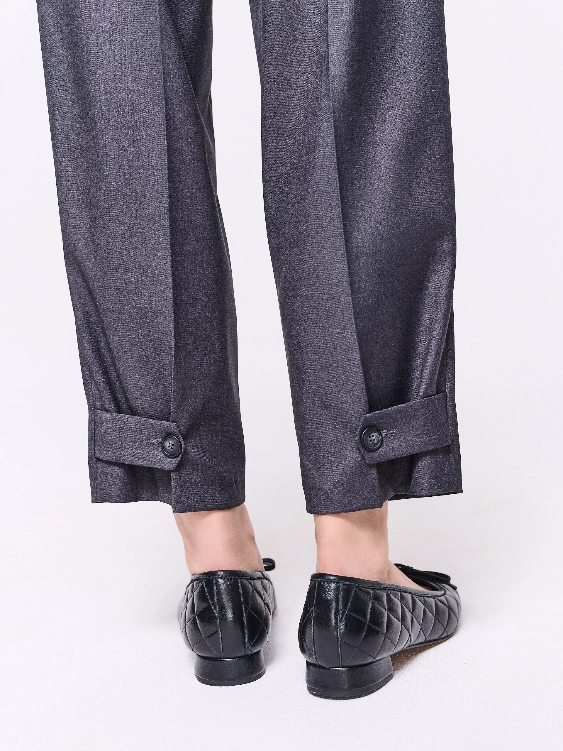 Dark gray high-waisted pants