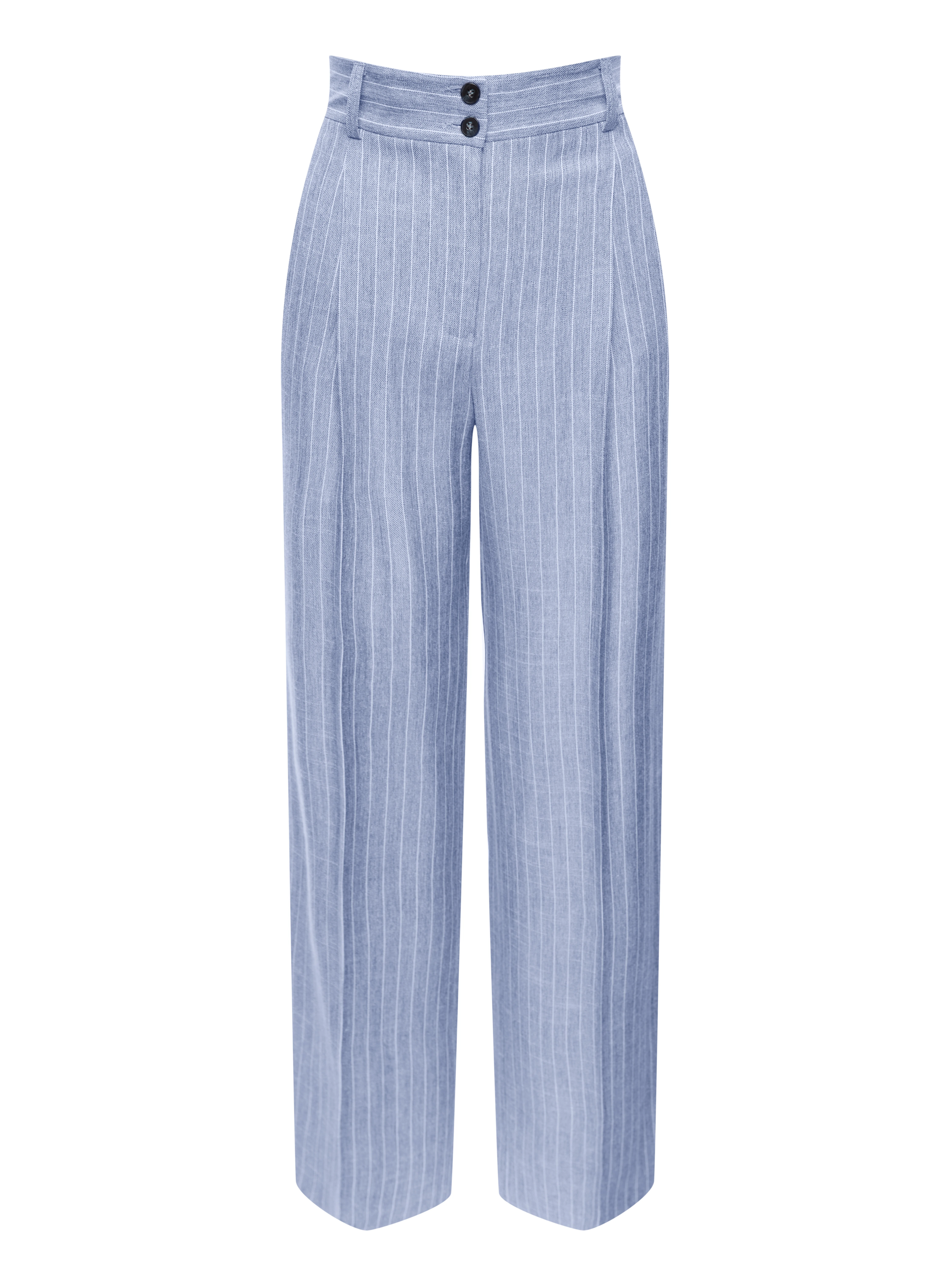 High-waisted blue wide-leg pants