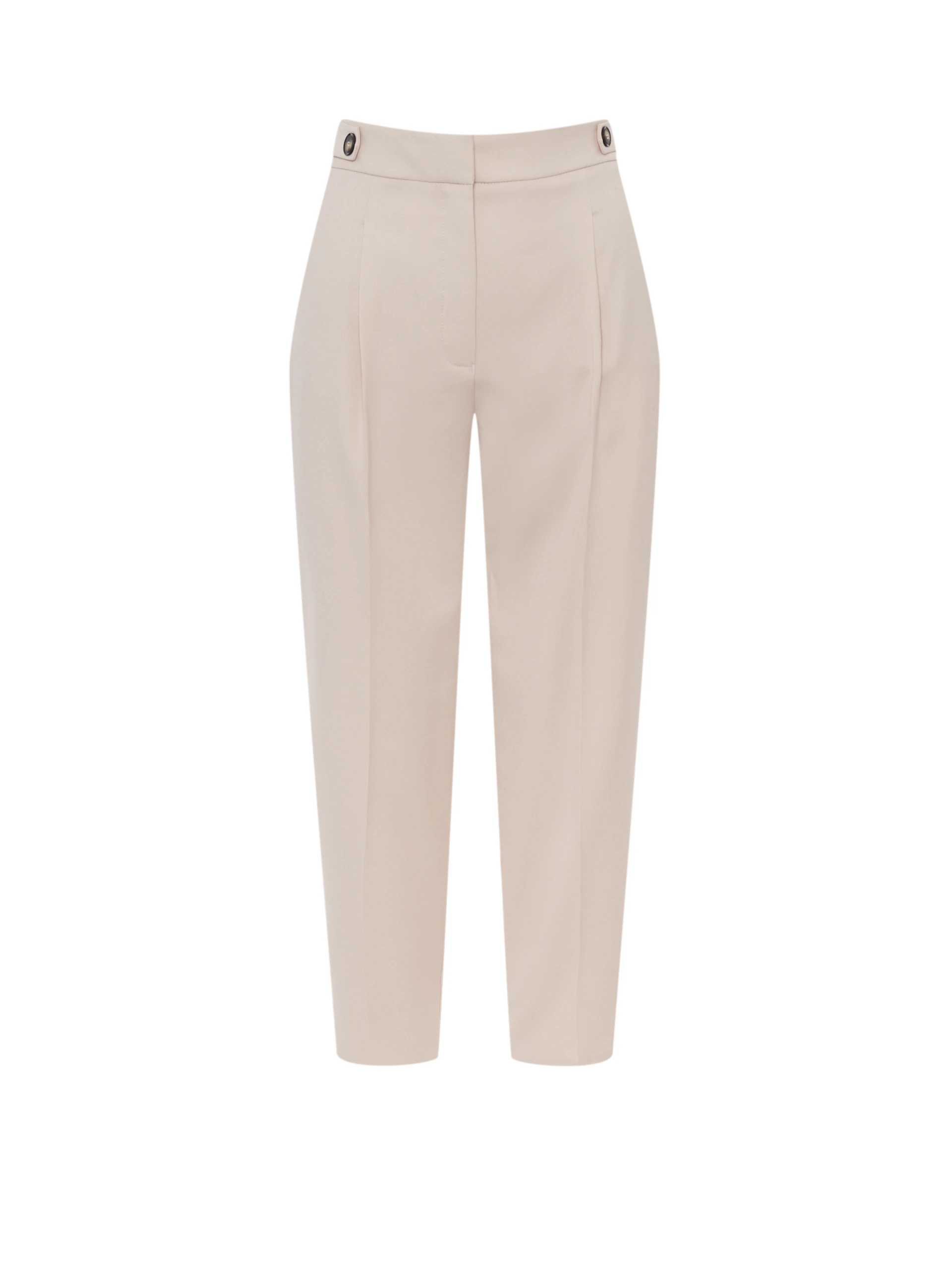 Beige high-waisted cigarette pants