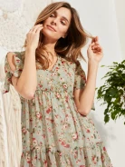 FLORAL PATTERN DRESS WITH SLITS