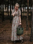 FLORAL PATTERN DRESS WITH SLITS