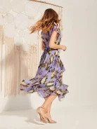 LAVENDER FLORAL PATTERN DRESS