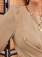 BEIGE TIED DRESS