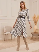 CHECKERED DRESS WITH BUTTONS