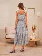 BLUE DRESS WITH RUFFLES