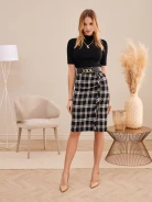 PLAID SKIRT WITH BUTTONS