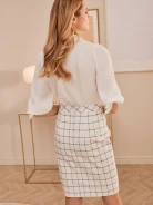 WHITE PENCIL SKIRT