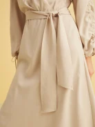 BEIGE VISCOSE DRESS