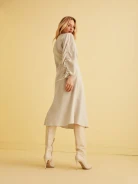 BEIGE VISCOSE DRESS