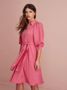 PINK SHIRT DRESS