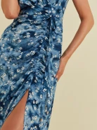 FLORAL DRESS WITH SIDE SLIT