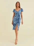 FLORAL DRESS WITH SIDE SLIT