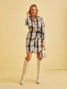 CHECKED SHIRT DRESS