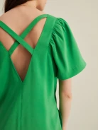 PUFF SLEEVE GREEN DRESS