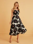 MIDI DRESS WITH TIE DETAIL