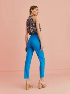 BLUE HIGH-WAISTED PANTS
