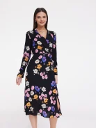 Black midi dress with colorful flowers