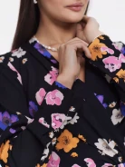 Black midi dress with colorful flowers