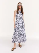 White dress with ruffle