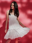 White dress with ruffles