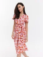 Flower dress with envelope neckline