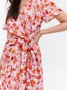 Flower dress with envelope neckline