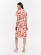 Flower dress with envelope neckline