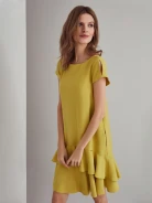 LIME GREEN DRESS WITH RUFFLE