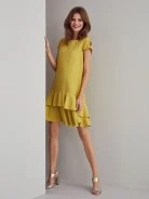 LIME GREEN DRESS WITH RUFFLE