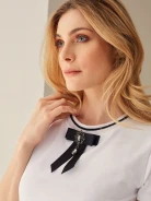 BLOUSE WITH DECORATION AT NECKLINE