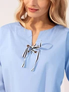 BLOUSE WITH BINDING AT NECKLINE