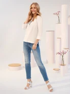 BLOUSE WITH BINDING AT THE NECKLINE