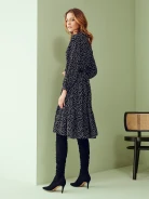 FLARED DRESS WITH BELT