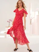 ASYMMETRICAL DRESS WITH OPEN SHOULDERS