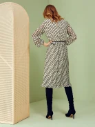 MIDI DRESS WITH FINE PATTERN