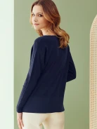 SWEATER WITH LOWERED SHOULDER LINE