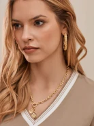 BEIGE BLOUSE WITH V NECKLINE