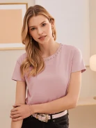 PINK BLOUSE WITH DECORATIONS
