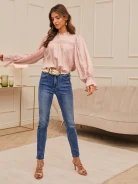 PINK BLOUSE WITH WIDE SLEEVES