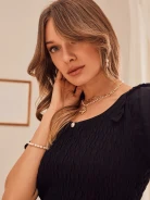 BLACK BLOUSE WITH RUFFLES