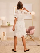 WHITE SEMI-TRANSPARENT DRESS