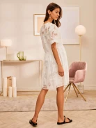 WHITE SEMI-TRANSPARENT DRESS