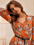 ORANGE MIDI DRESS
