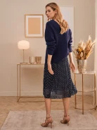 NAVY BLUE PLEATED SKIRT