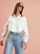 WHITE RUFFLED SHIRT